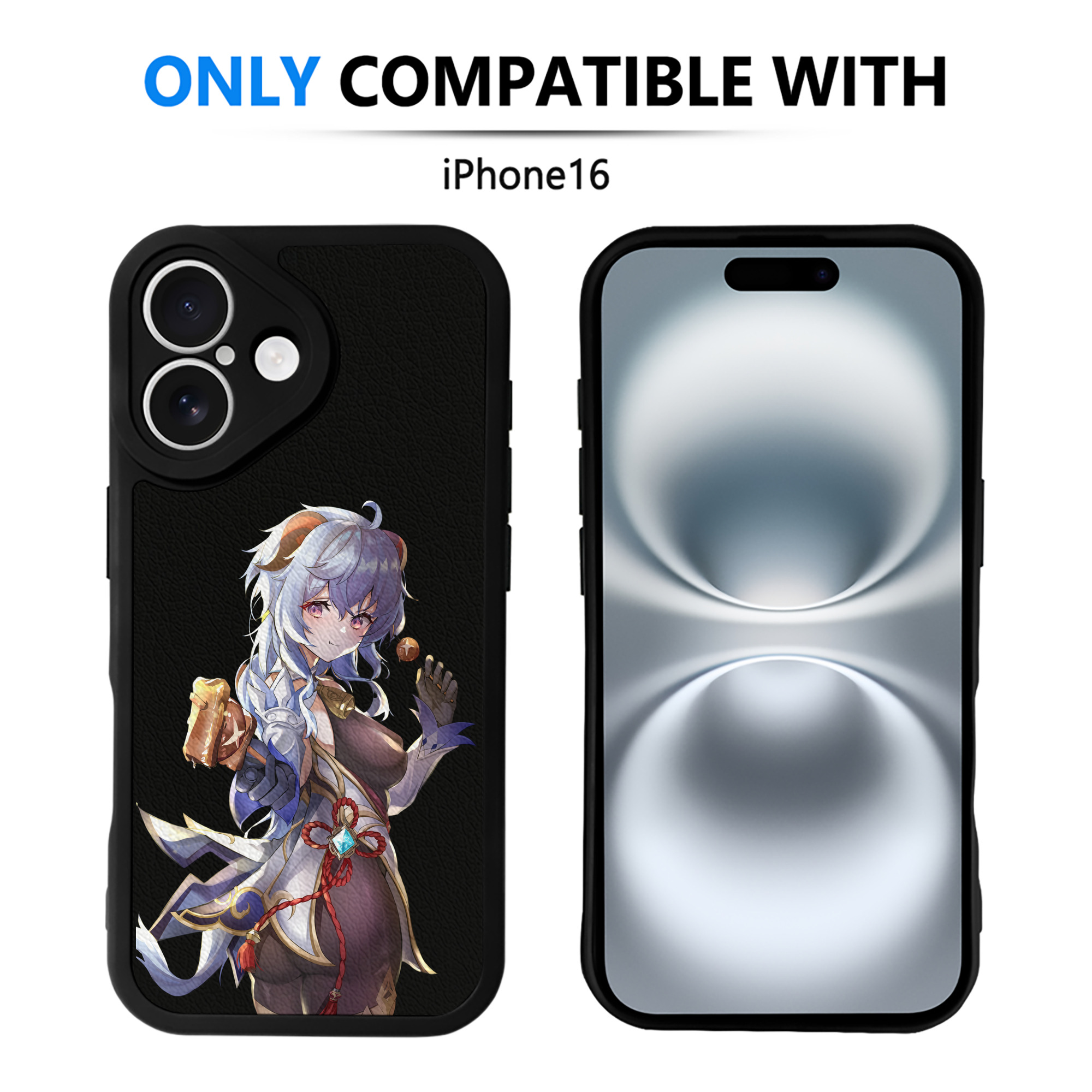 げんし神 甘雨 かんう genshin Ganyu 【iPhone 16シリーズ対応】シリコンスマホケース（レザー調） 材質：シリコン